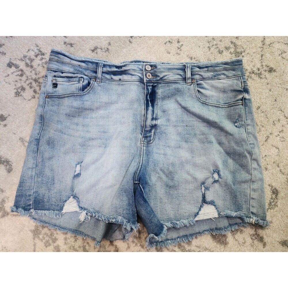 KanCan Cutoff Denim Shorts Womens 24 Blue Frayed Hem Stretch Summer Festival